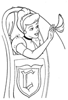 coloriage cendrillon fait coucou de son carosse